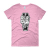 death by flowers t shirt womens light pink