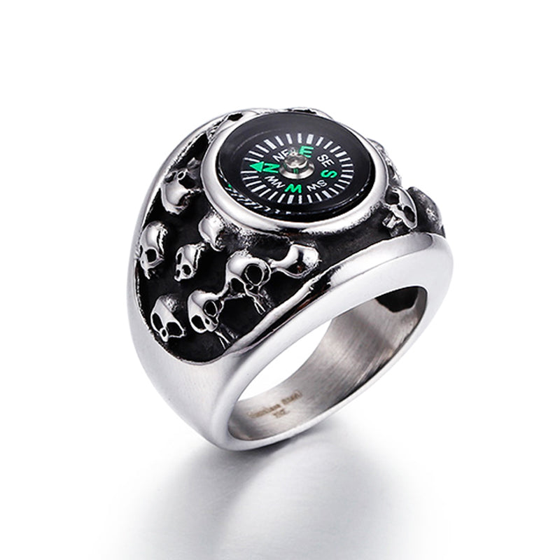 Compass Skull Ring