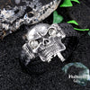 Darkcore Skull Leather Bracelet