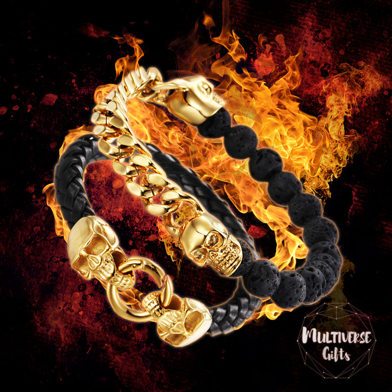 Dual Skull Alchemy Bracelets, Skull Bracelets