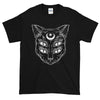 black cat t-shirt men's black
