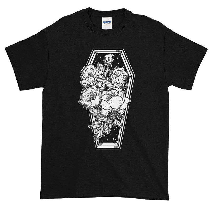 death by flowers t shirt mens black