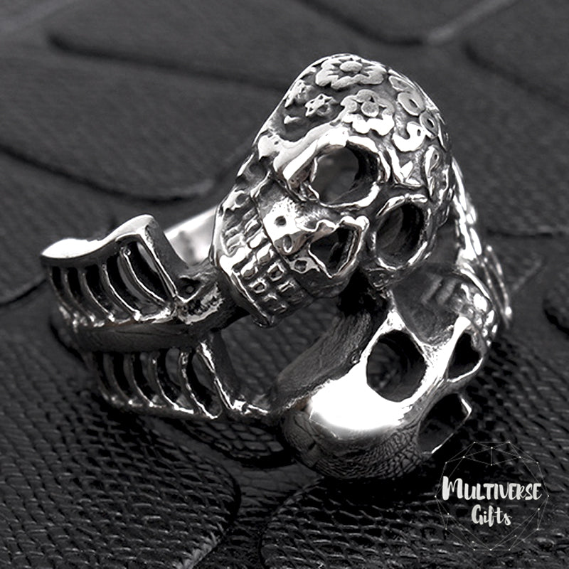duel skeleton ring