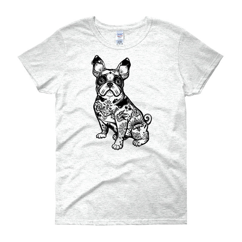 french bulldog tshirt women's ash