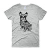 french bulldog tshirt women's grey