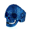 Blue Glacial Skull Ring - Stainless Steel