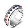Rainbow Crystal Spin Pride Ring