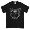 black cat t-shirt men's black style 01