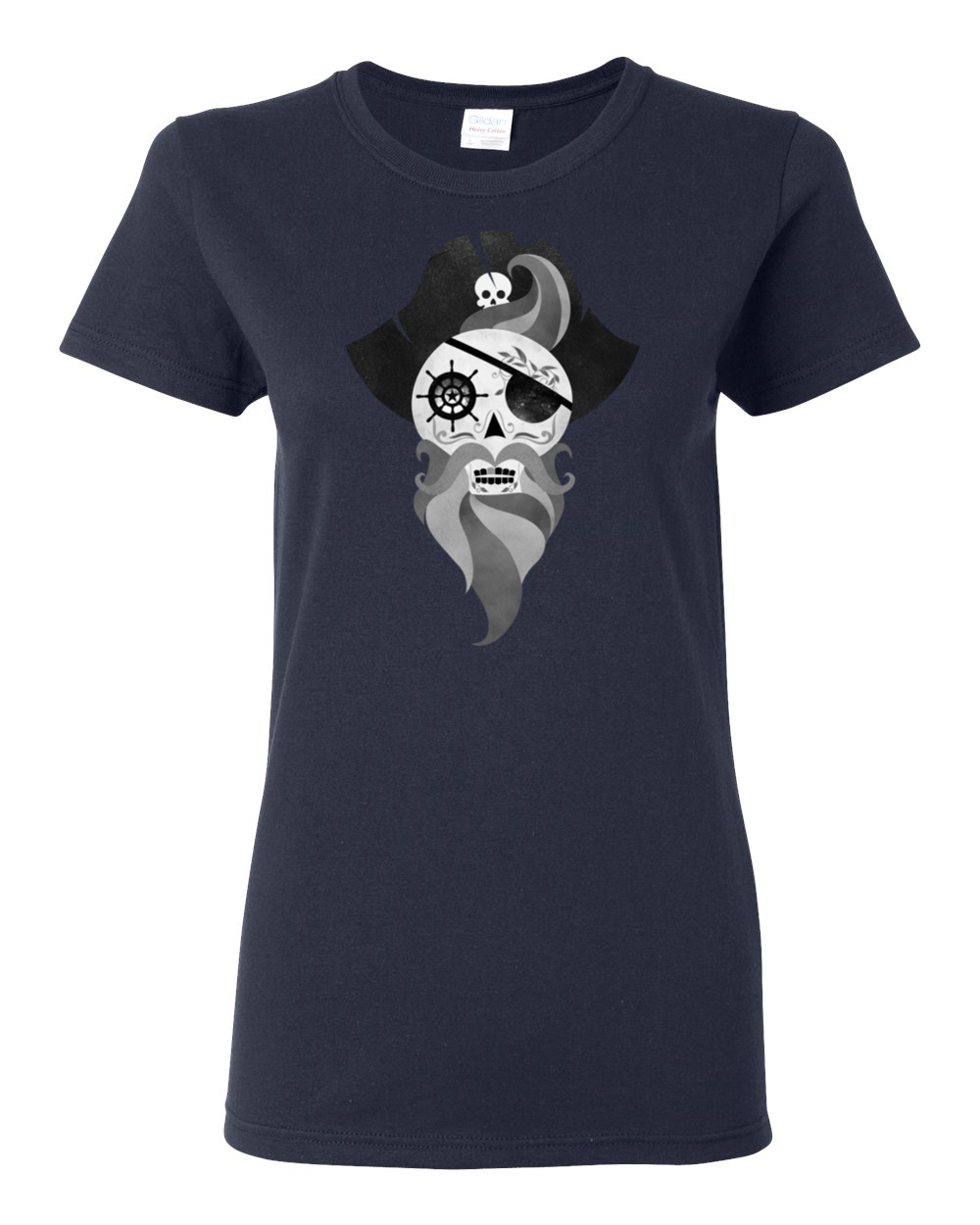 Ghost Pirate Skull T Shirt Ladies